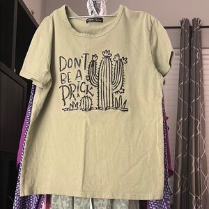 Olive Green Cactus Graphic Tee
